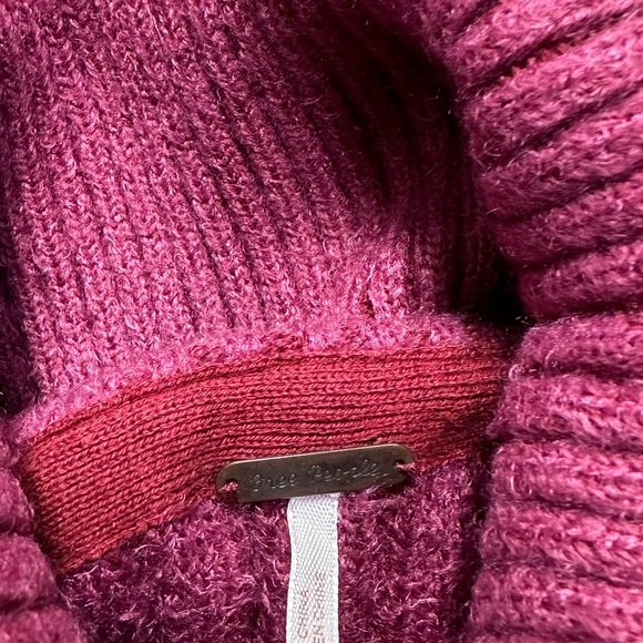 Free People Big City Turtleneck in Mulberry Garnet - Picture 8 of 8